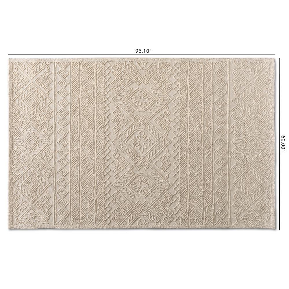 Baxton Studio Linwood Modern and Contemporary Ivory Hand-Tufted Wool Area Rug