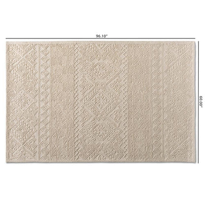 Baxton Studio Linwood Modern and Contemporary Ivory Hand-Tufted Wool Area Rug