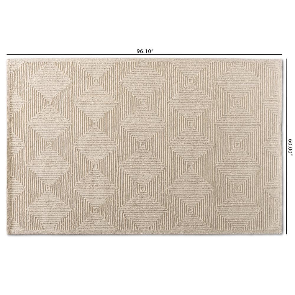 Baxton Studio Sovanna Modern and Contemporary Ivory Hand-Tufted Wool Area Rug