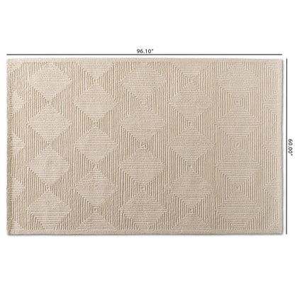 Baxton Studio Sovanna Modern and Contemporary Ivory Hand-Tufted Wool Area Rug