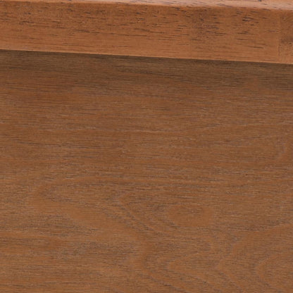 Walnut Brown Finished Wood and Natural Rattan Full Size Platform Bed