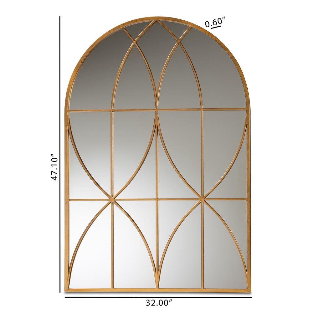 Celerina Modern and Contemporary Gold Finished Metal Accent Wall Mirror