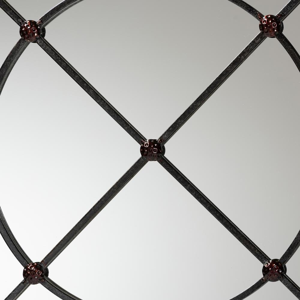 Ohara Modern and Contemporary Black Finished Metal Accent Wall Mirror