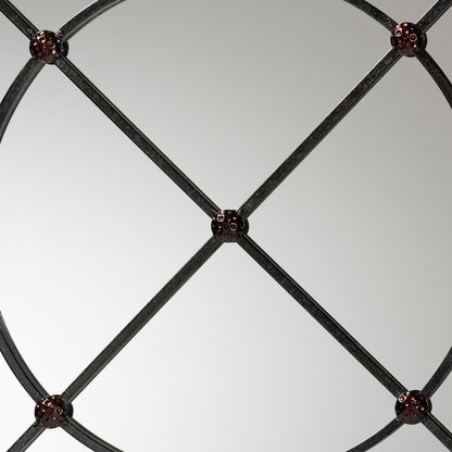 Ohara Modern and Contemporary Black Finished Metal Accent Wall Mirror