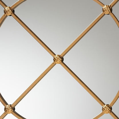 Ohara Modern and Contemporary Gold Finished Metal Accent Wall Mirror
