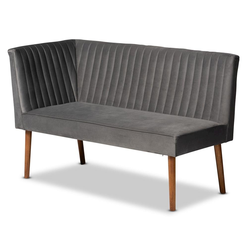 Walnut Brown Finished Wood 2-Piece Dining Nook Banquette Set