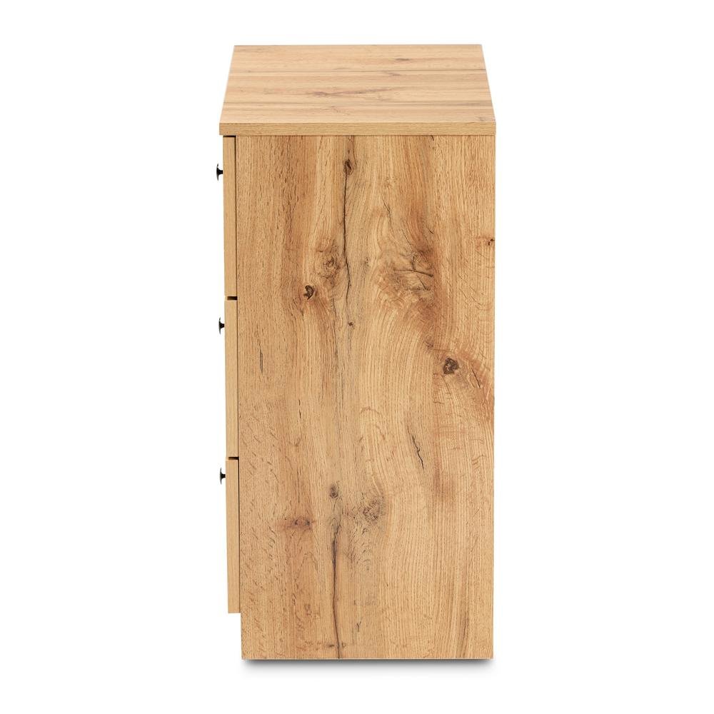 Decon Modern and Contemporary Oak Brown Finished Wood 3-Drawer Storage Chest
