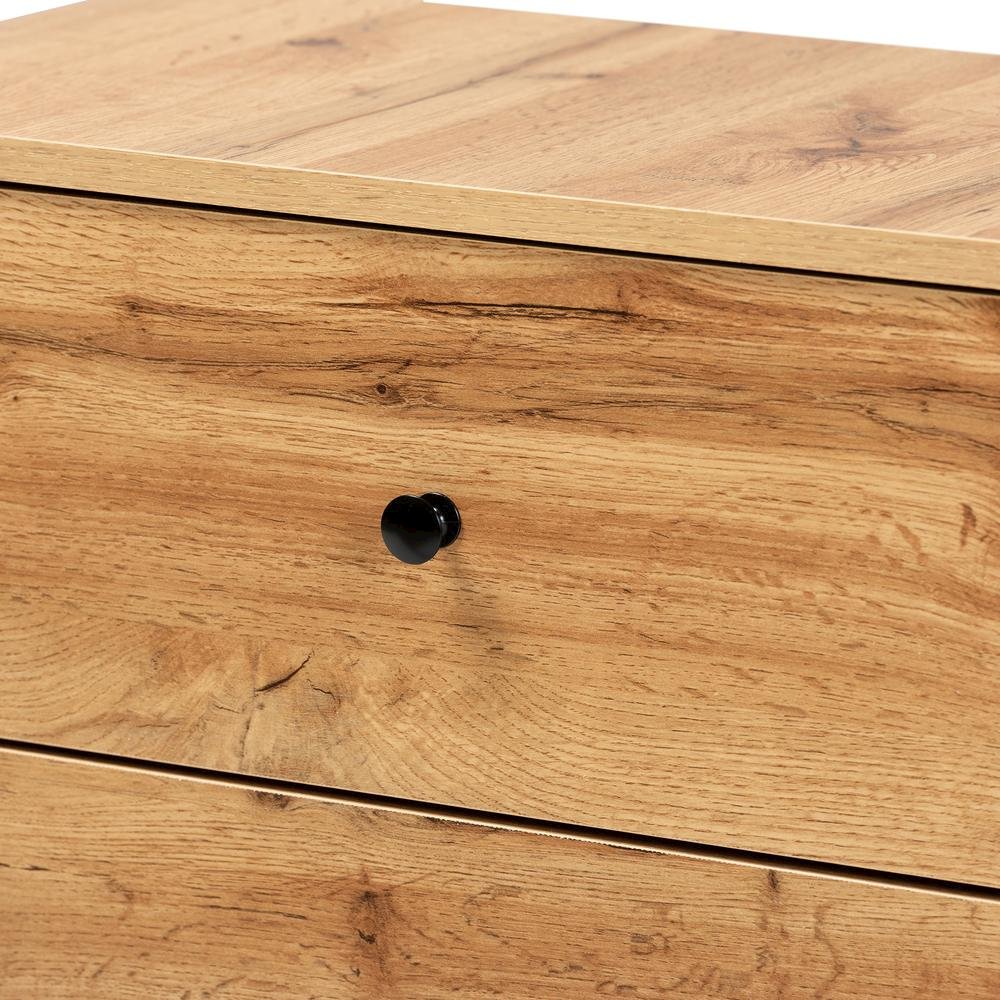 Decon Modern and Contemporary Oak Brown Finished Wood 3-Drawer Storage Chest