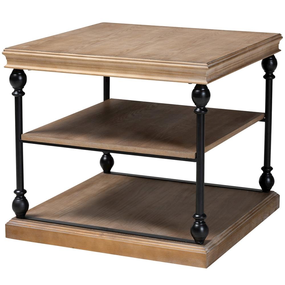 Black Metal 3-Tier End Table