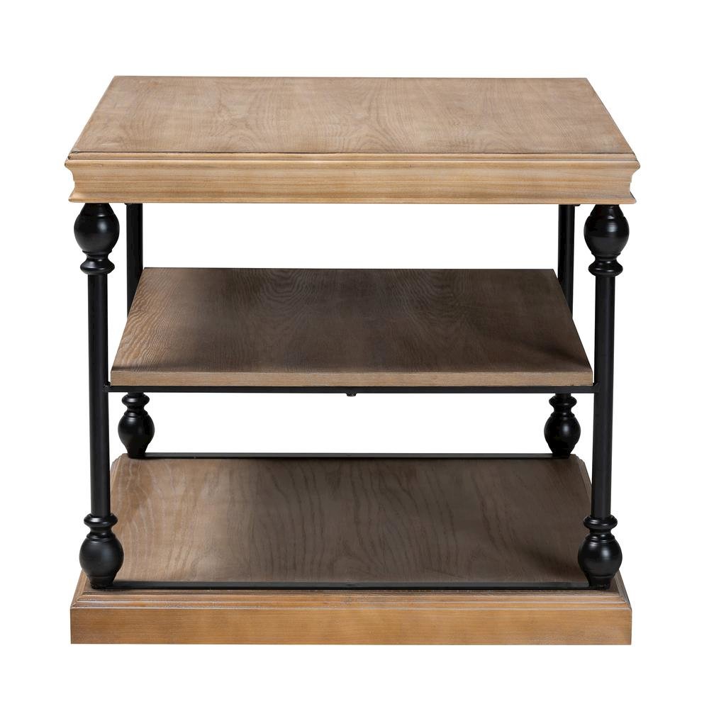 Black Metal 3-Tier End Table