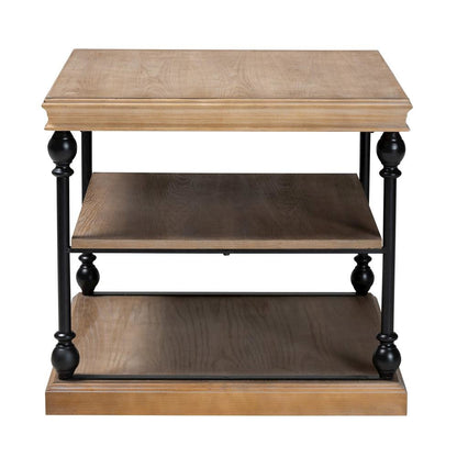 Black Metal 3-Tier End Table