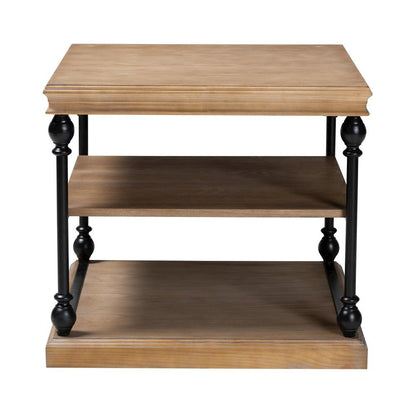 Black Metal 3-Tier End Table