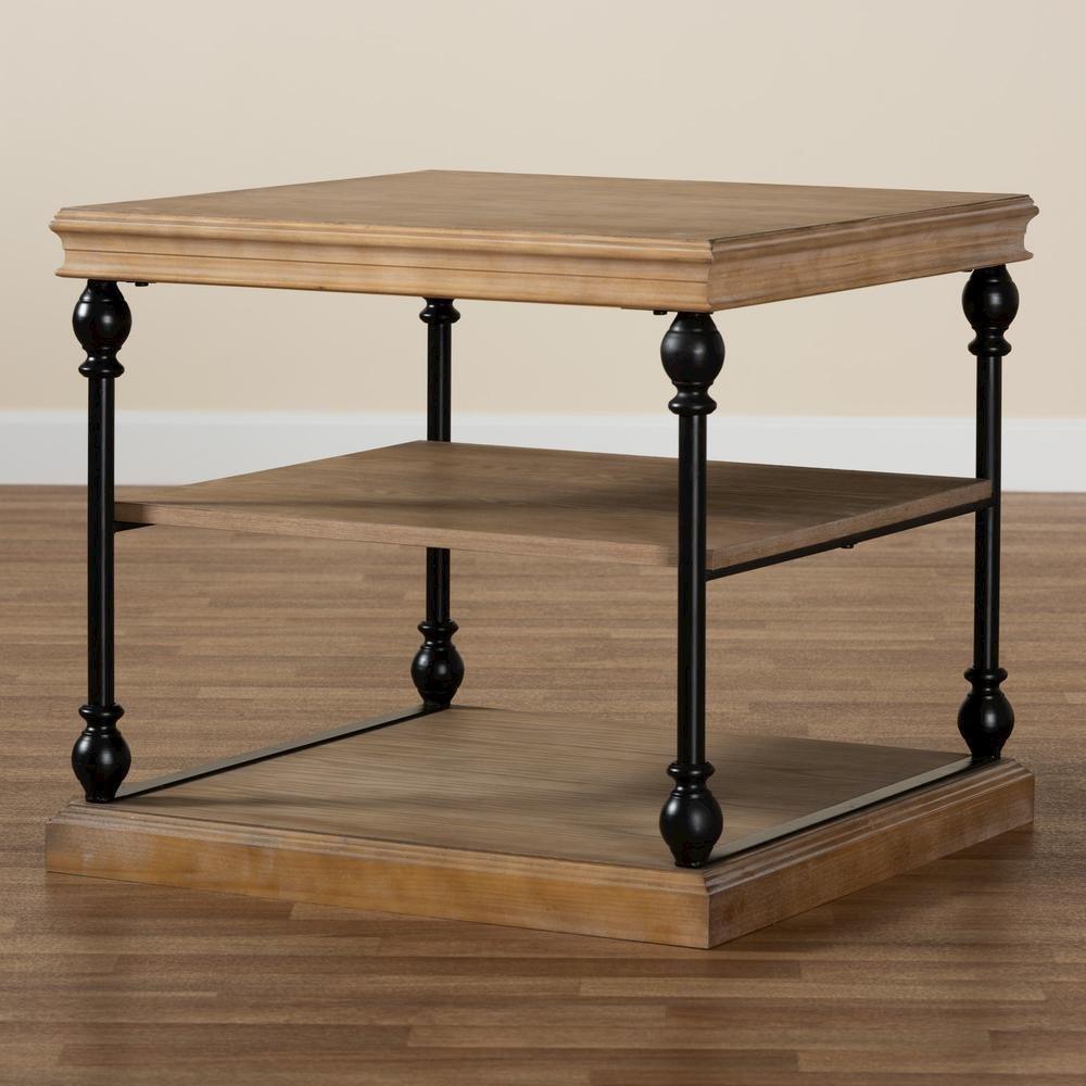 Black Metal 3-Tier End Table