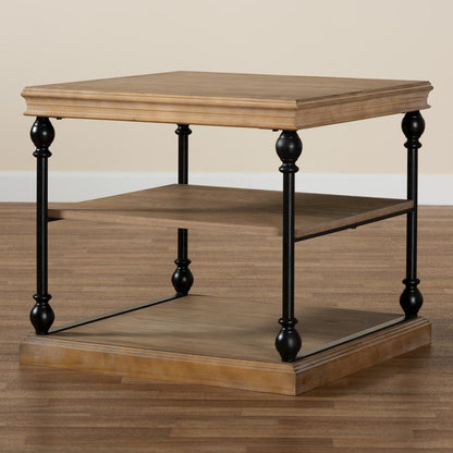 Black Metal 3-Tier End Table