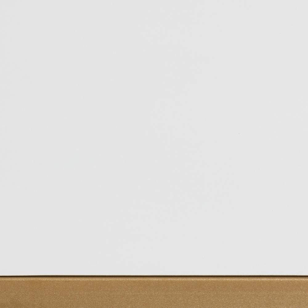 White Finished Wood and Gold Metal 2-Drawer Console Table