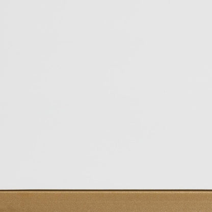 White Finished Wood and Gold Metal 2-Drawer Console Table