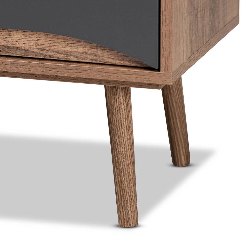 Natural Brown Finished and Multi-Colored Wood 3-Drawer TV Stand