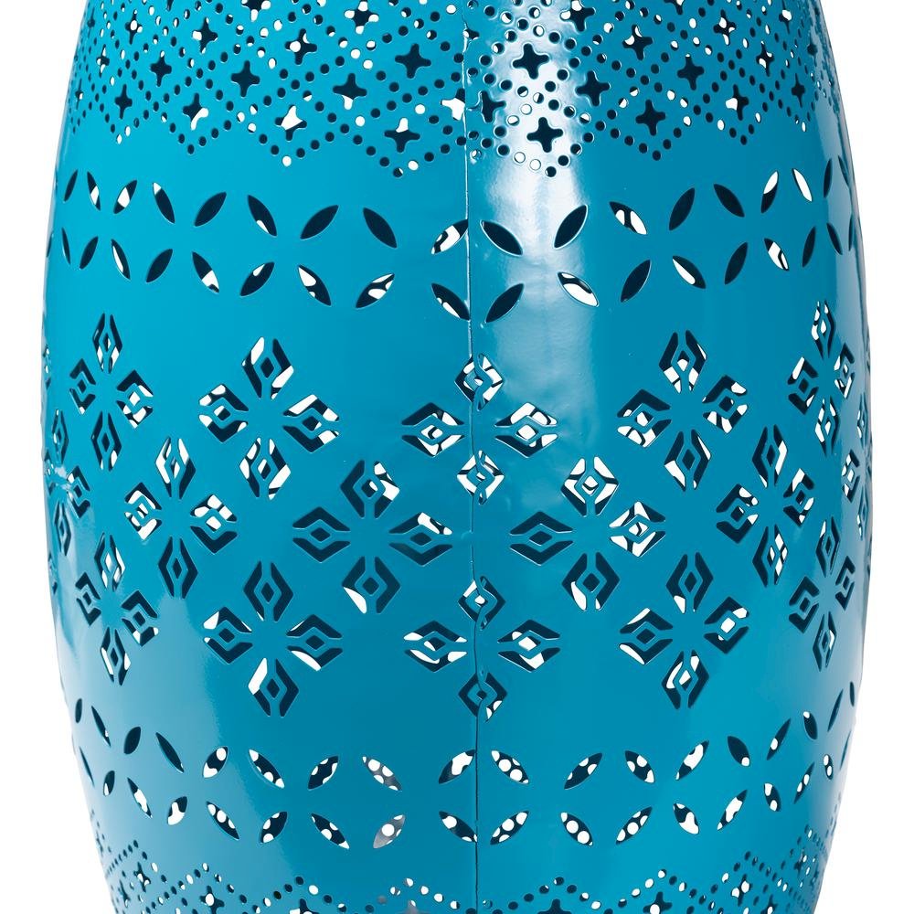 Lavinia Modern and Contemporary Blue Finished Metal Outdoor Side Table