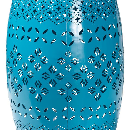 Lavinia Modern and Contemporary Blue Finished Metal Outdoor Side Table