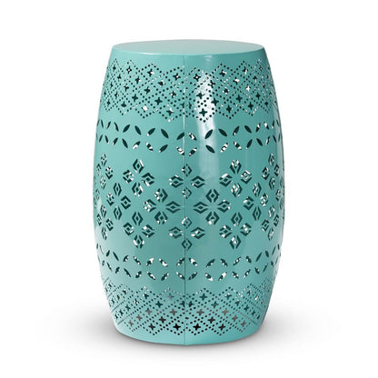 Lavinia Modern and Contemporary Teal Finished Metal Outdoor Side Table