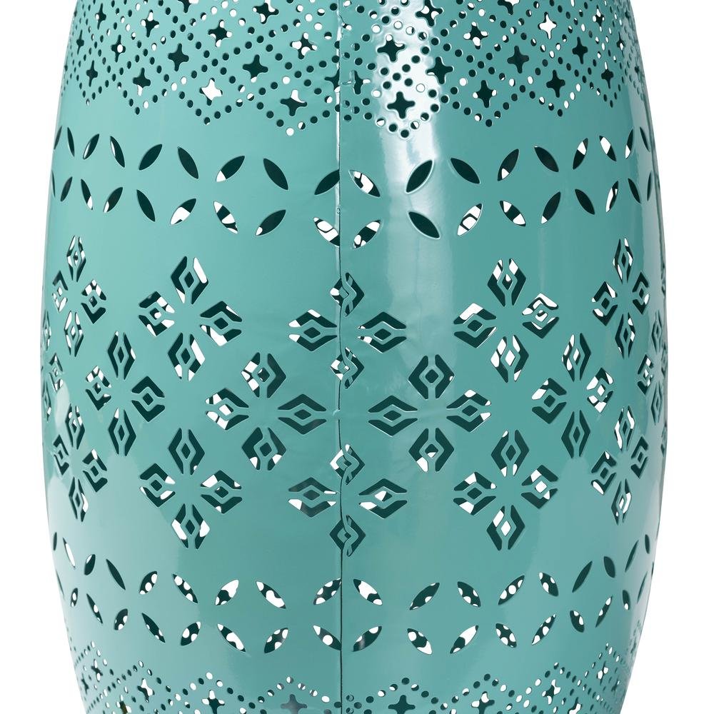 Lavinia Modern and Contemporary Teal Finished Metal Outdoor Side Table