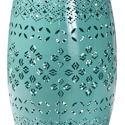 Lavinia Modern and Contemporary Teal Finished Metal Outdoor Side Table