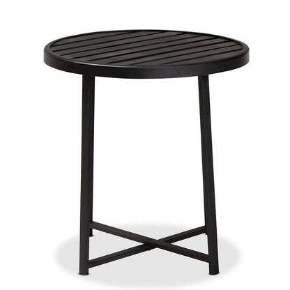 Baxton Studio Sadiya Modern Industrial Black Finished Metal Outdoor Side Table