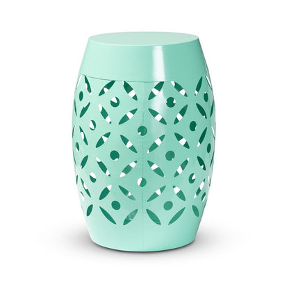 Hallie Modern and Contemporary Aqua Finished Metal Outdoor Side Table