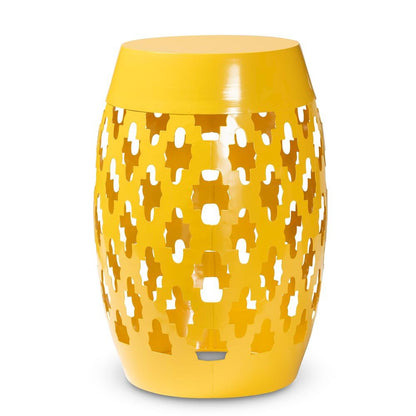 Branson Modern and Contemporary Yellow Finished Metal Outdoor Side Table
