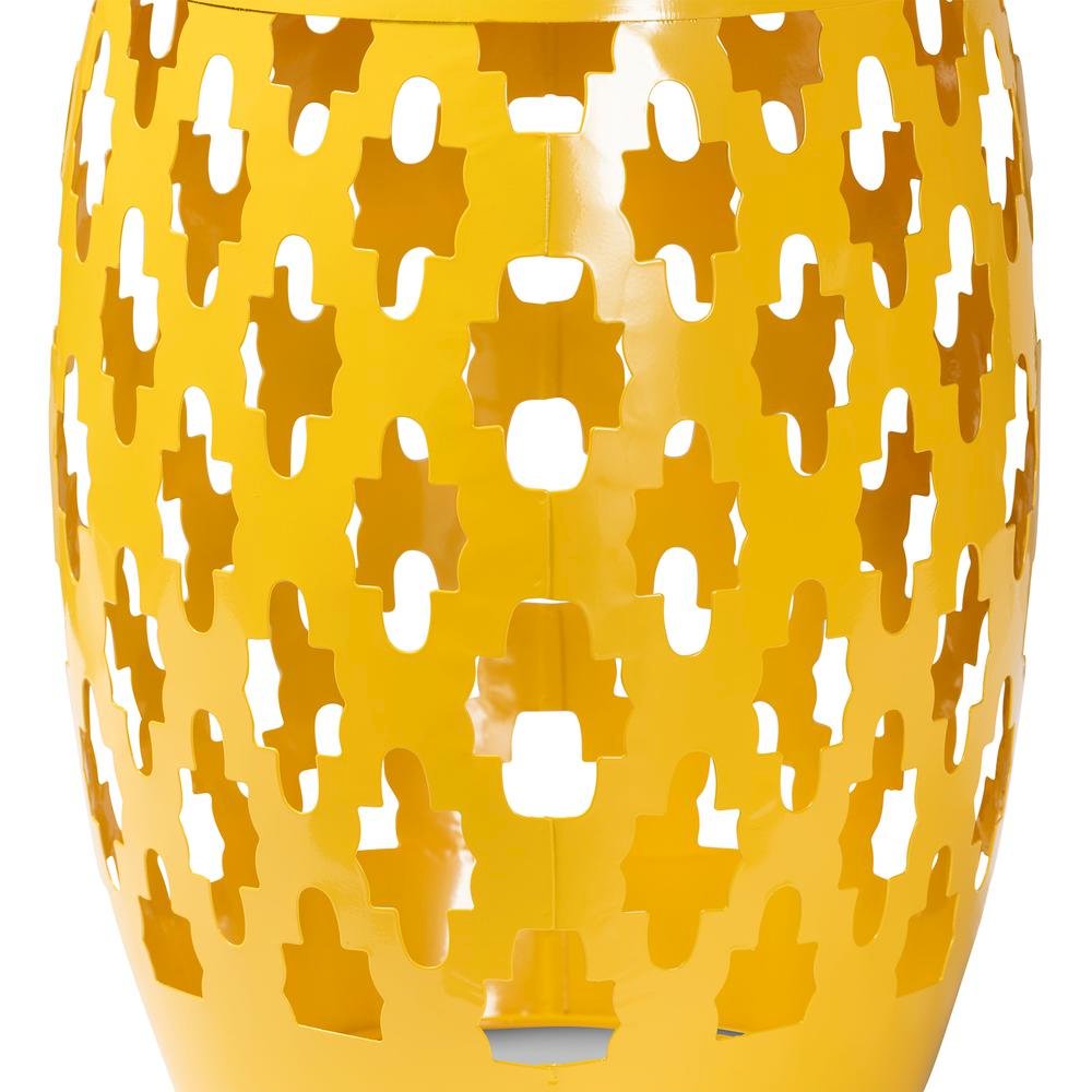 Branson Modern and Contemporary Yellow Finished Metal Outdoor Side Table