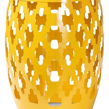 Branson Modern and Contemporary Yellow Finished Metal Outdoor Side Table