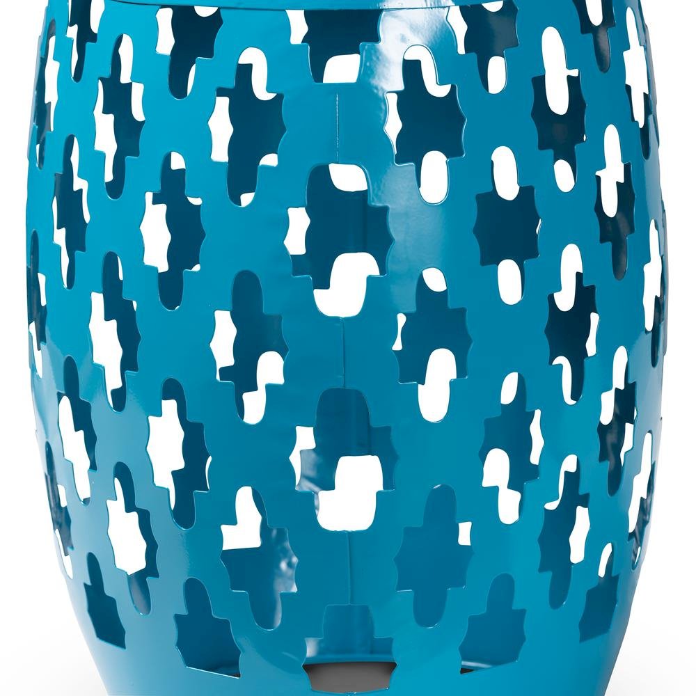 Branson Modern and Contemporary Blue Finished Metal Outdoor Side Table