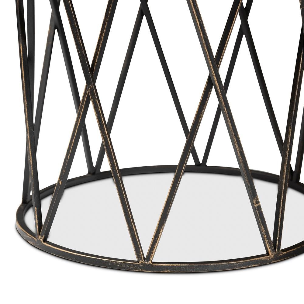 Baxton Studio Finnick Modern Industrial Antique Black finished Metal End Table
