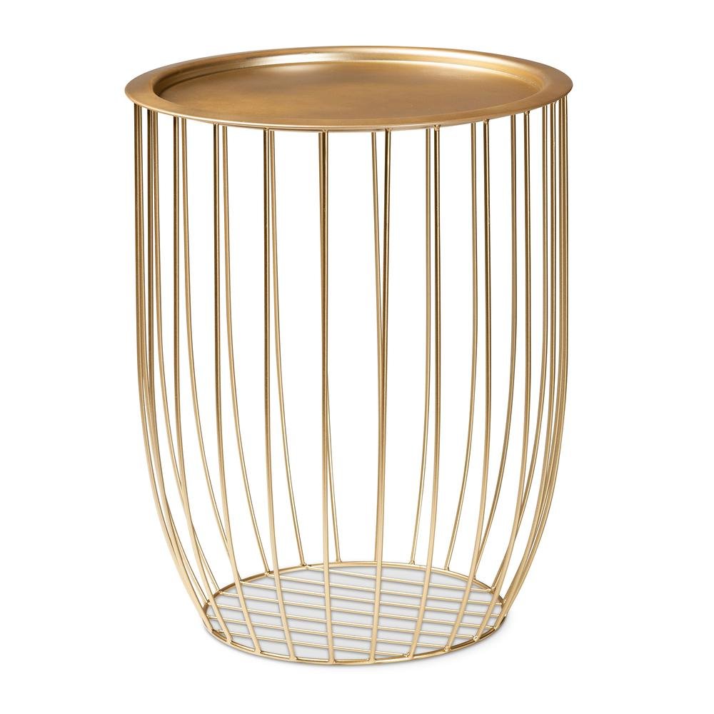 Baxton Studio Mabon Modern and Contemporary Gold Finished Metal End Table
