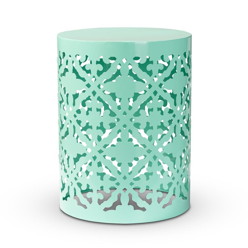 Jamila Modern and Contemporary Aqua Finished metal Outdoor Side Table
