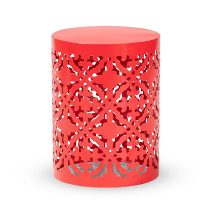 Jamila Modern and Contemporary Red Finished metal Outdoor Side Table