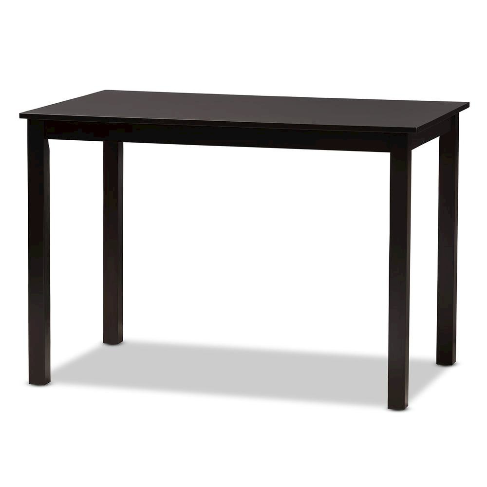 Sand Fabric Upholstered and Dark Brown Finished Wood 5-Piece Dining Set