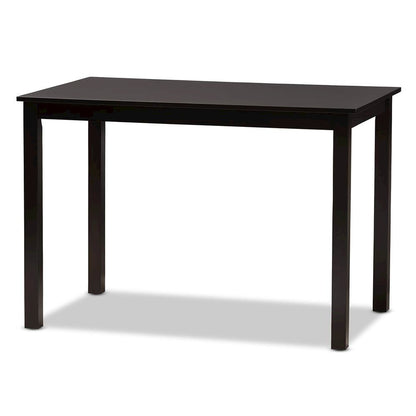 Sand Fabric Upholstered and Dark Brown Finished Wood 5-Piece Dining Set