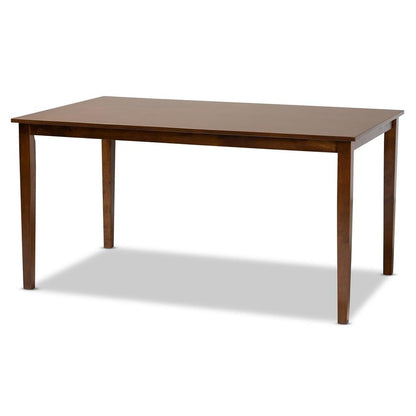 Grey Fabric Upholstered and Walnut Brown Finished Wood 7-Piece Dining Set