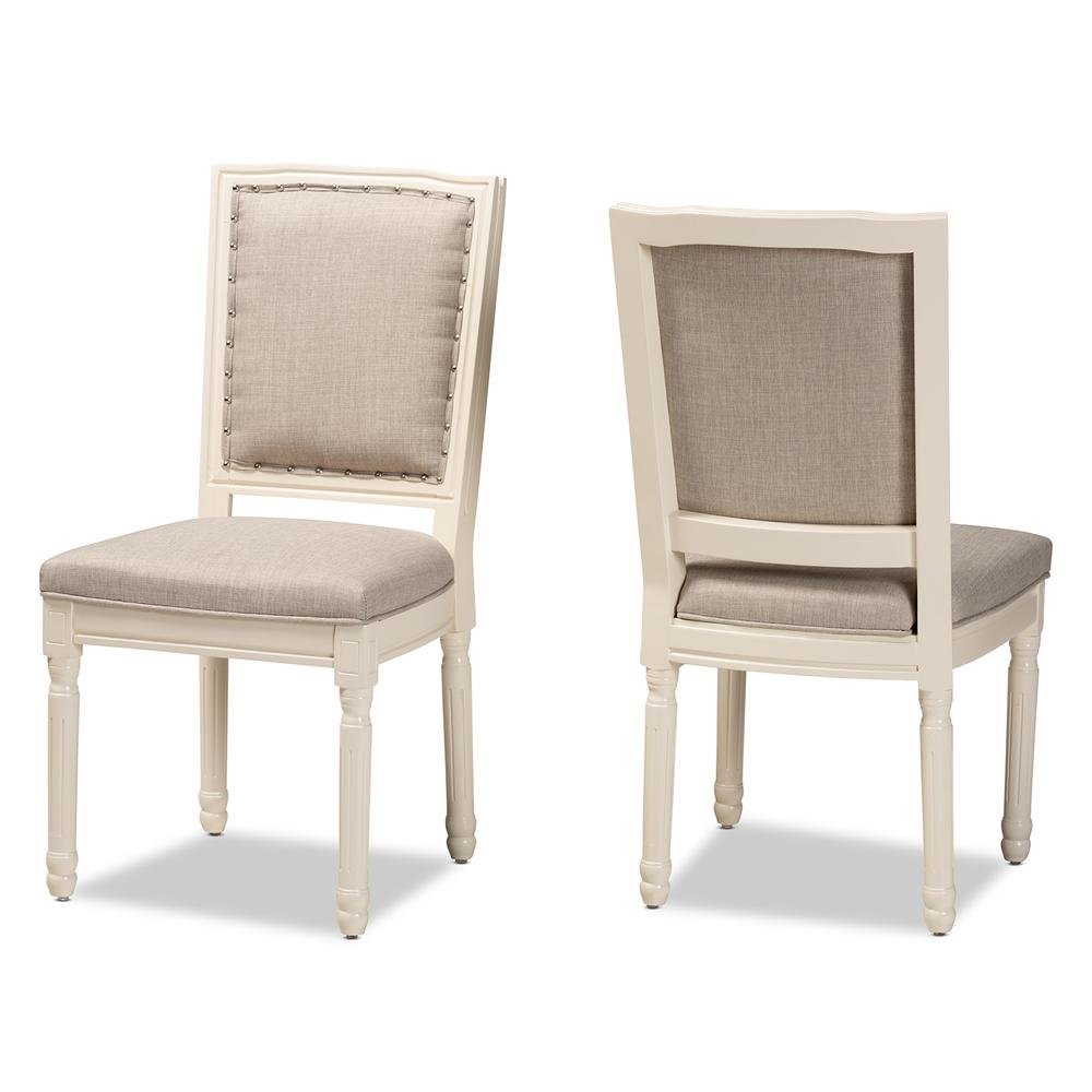 White Finished Wood 2-Piece Dining Chair Set