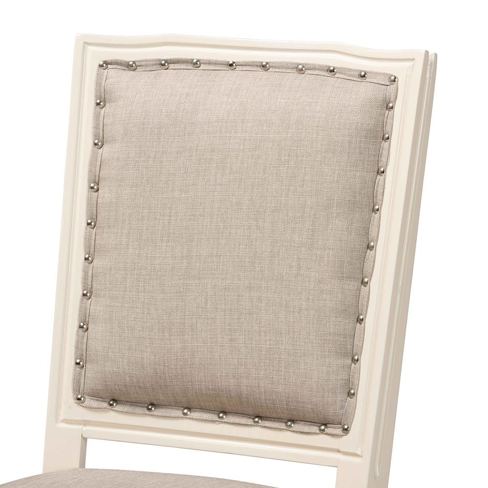 White Finished Wood 2-Piece Dining Chair Set