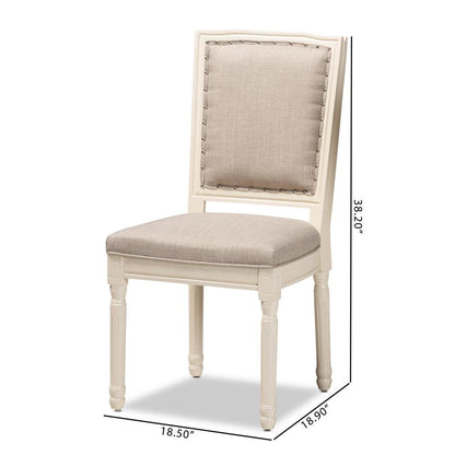 White Finished Wood 2-Piece Dining Chair Set