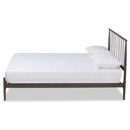 Samir Modern Industrial Black Bronze Finished Metal Full Size Platform Bed