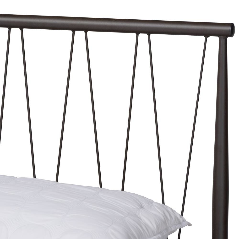 Samir Modern Industrial Black Bronze Finished Metal Full Size Platform Bed