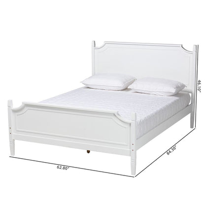 Mariana Classic and Traditional White Finished Wood Queen Size Platform Bed