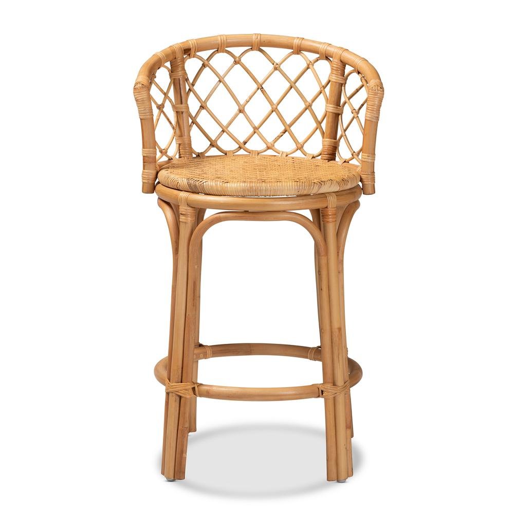 bali & pari Orchard Modern Bohemian Natural Brown Rattan Counter Stool
