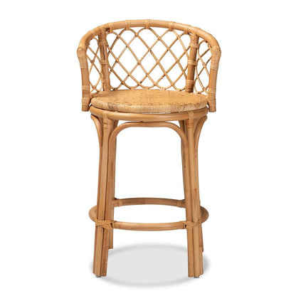 bali & pari Orchard Modern Bohemian Natural Brown Rattan Counter Stool