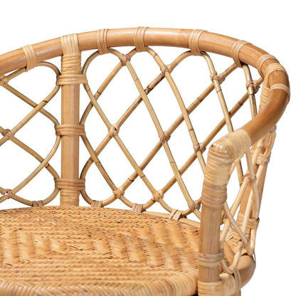 bali & pari Orchard Modern Bohemian Natural Brown Rattan Bar Stool