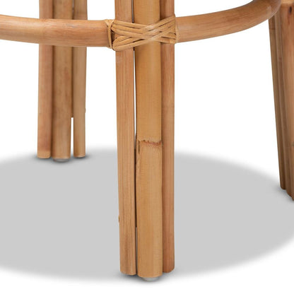 bali & pari Orchard Modern Bohemian Natural Brown Rattan Bar Stool