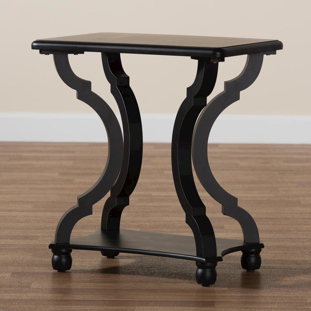 Baxton Studio Cianna Classic and Traditional Black Wood End Table